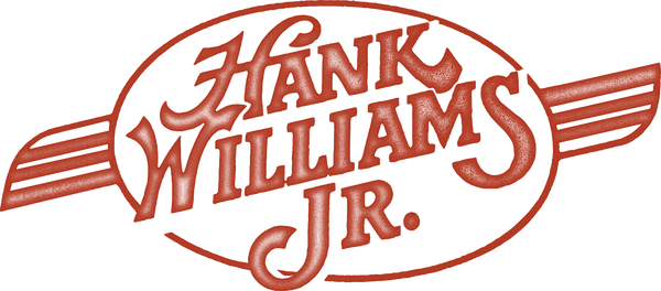 Logo of Hank Williams Jr. with a red and white color scheme.