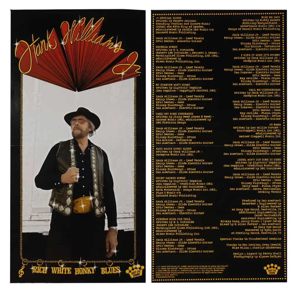 Album cover featuring a man in a hat holding a musical instrument against a stylized background.