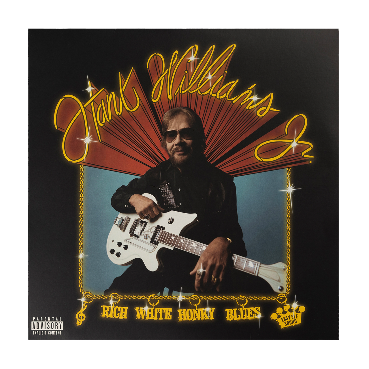 Album cover featuring a musician holding a white electric guitar.