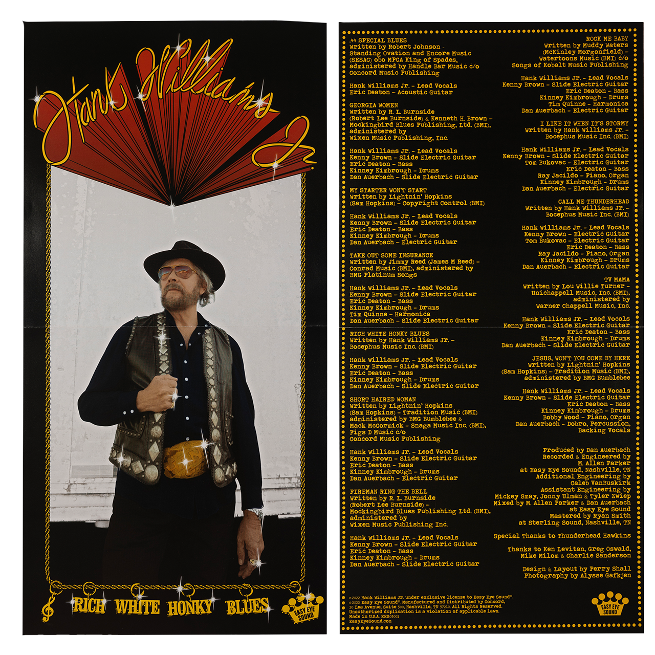 Album cover featuring a man in a hat holding a musical instrument against a stylized background.